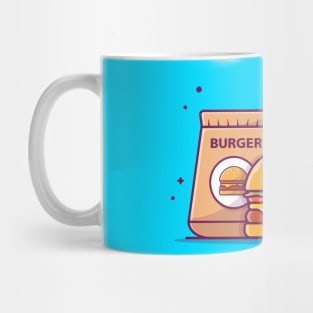 Take Away Burger, French Fries With Sauce Cartoon Mug